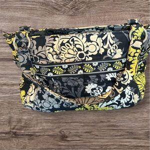 Vera Bradley Black and Yellow Floral Shoulder Bag